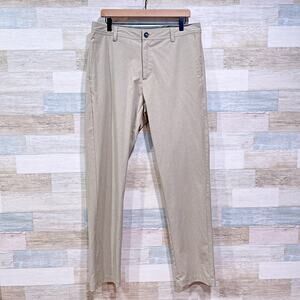 LINKSOUL Performance Chino Boardwalker Pants Beige Flat Front Golf Mens 34x32